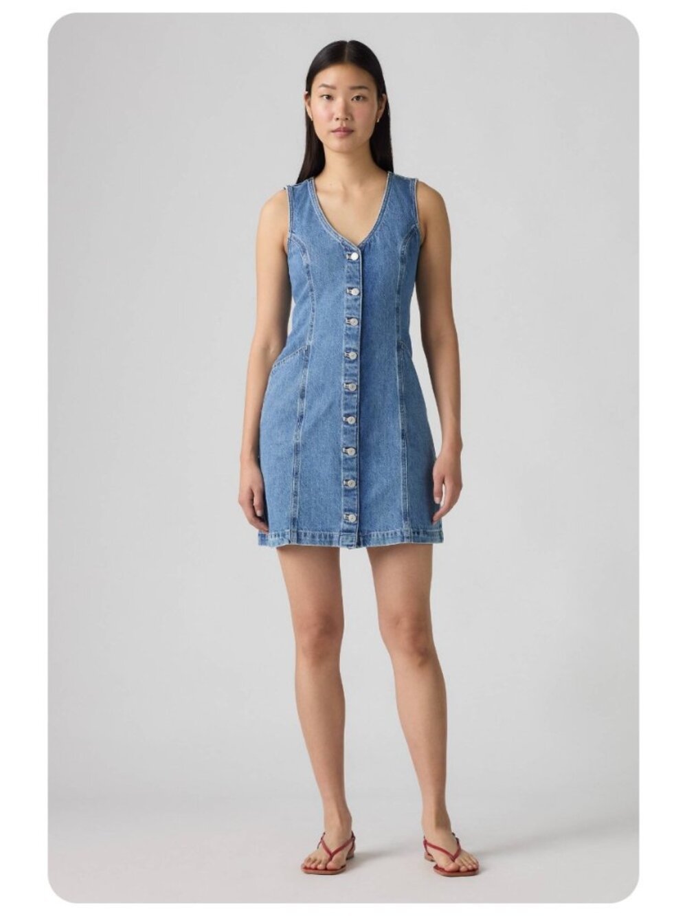 Levi’s Viana Sculpted Vest Sleeveless Denim Dress sz L